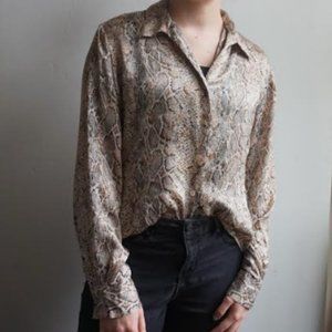 100% Silk Snakeskin Blouse